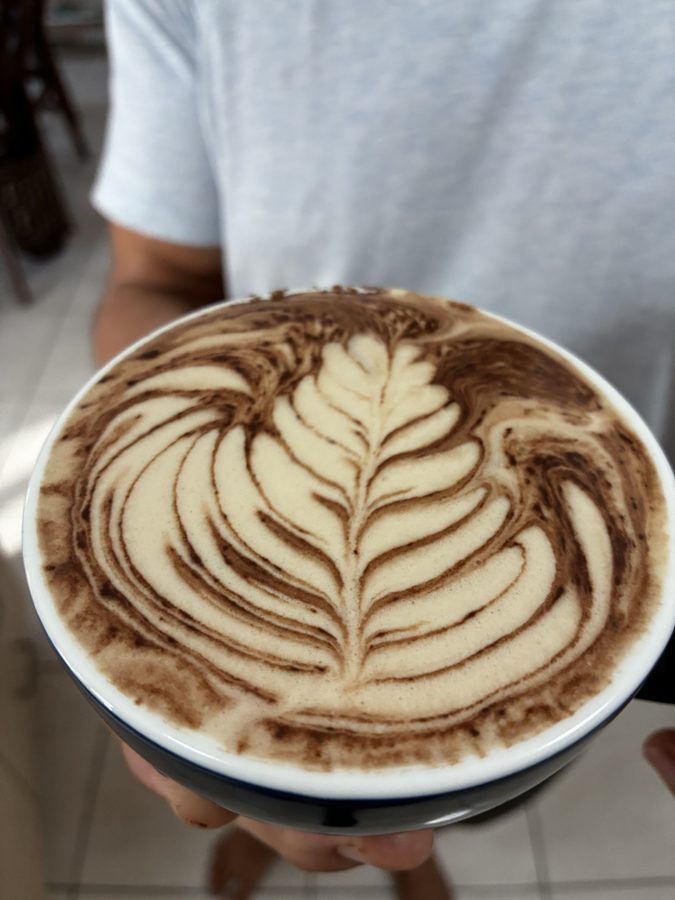 Rosetta latte art result from a class